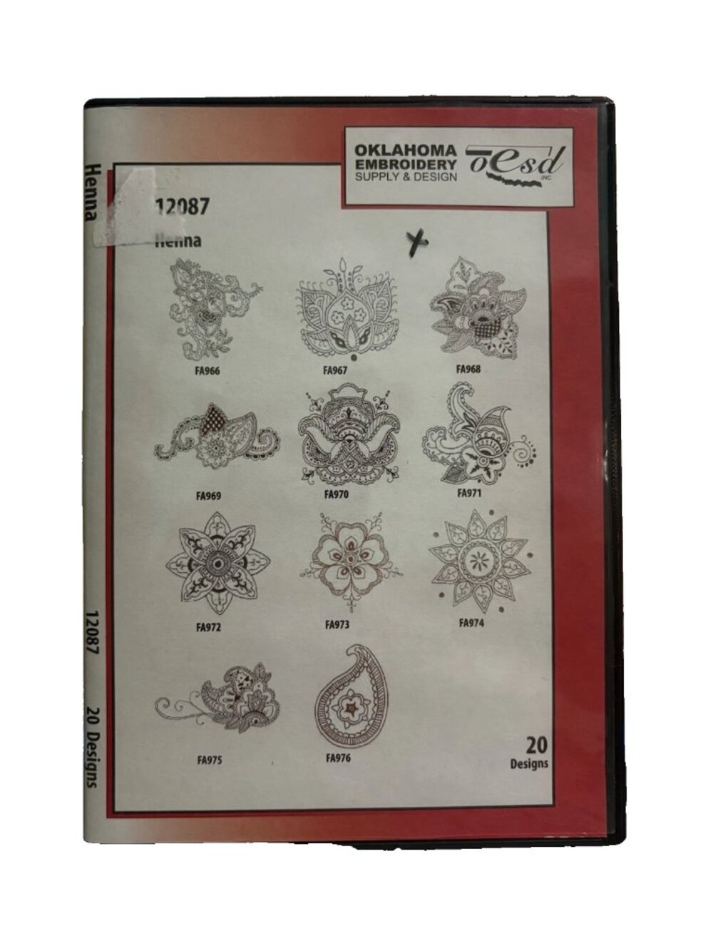 OESD 2006 Embroidery Designs CD #12087 Henna 20 Designs